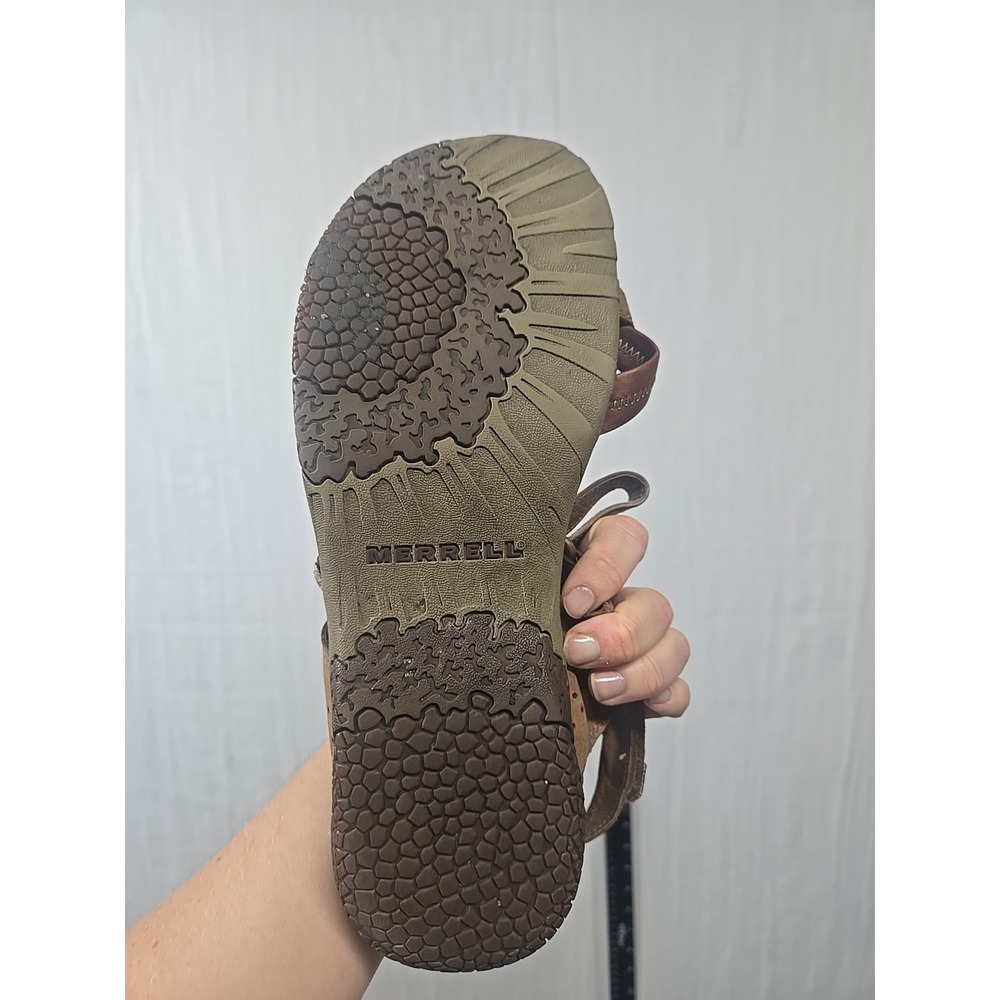 Merrell Siena Womens 12 Sandals Brown Adjustable Strap Sport Brown Leather - Picture 13 of 14
